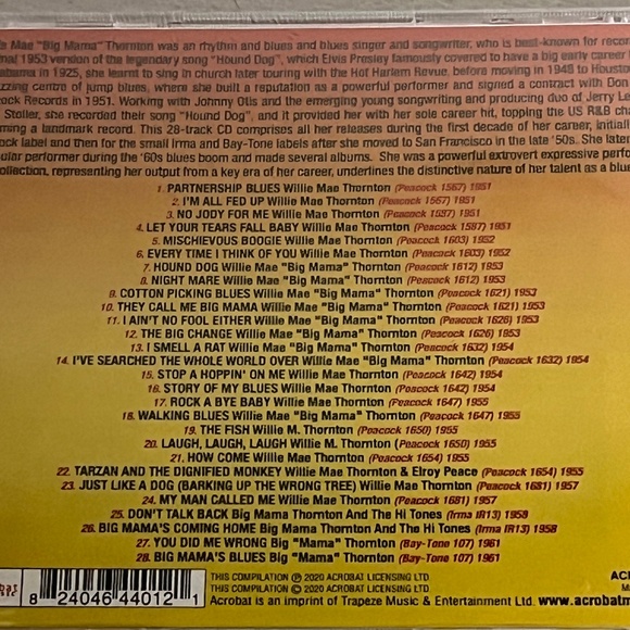 Big Mama Thornton The Singles Collection 1951 - 61 CD UK Import Rare Sealed - Picture 4 of 6